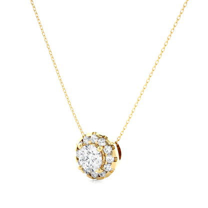 Classic Halo Pendant With Chain