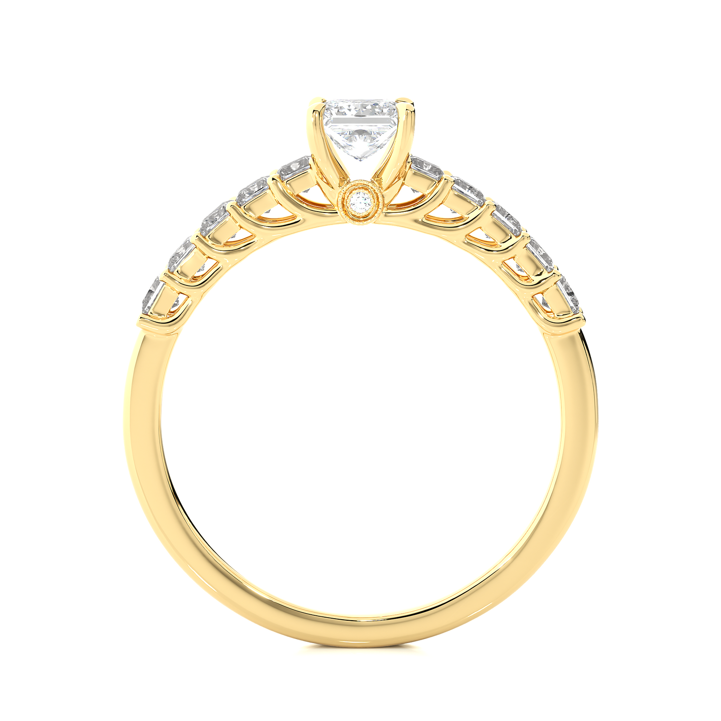 Monarch Princess Side Stone Ring