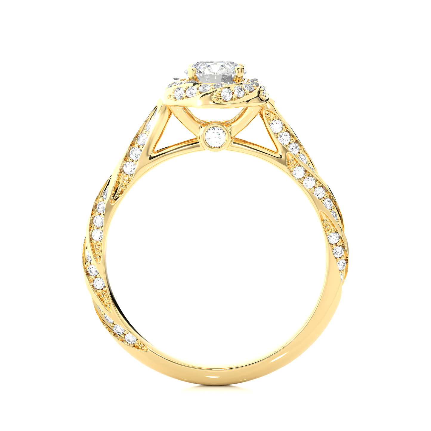 Swirling Solitare Ring