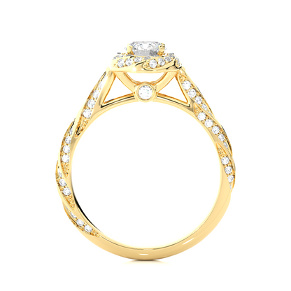 Swirling Solitare Ring