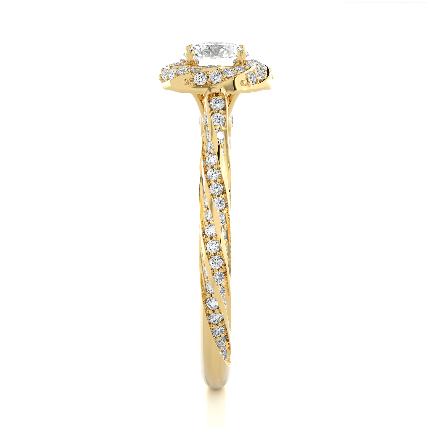 Swirling Solitare Ring