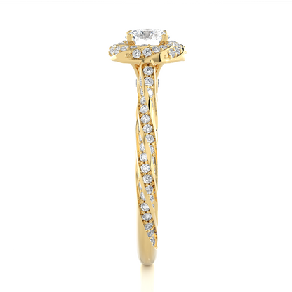 Swirling Solitare Ring