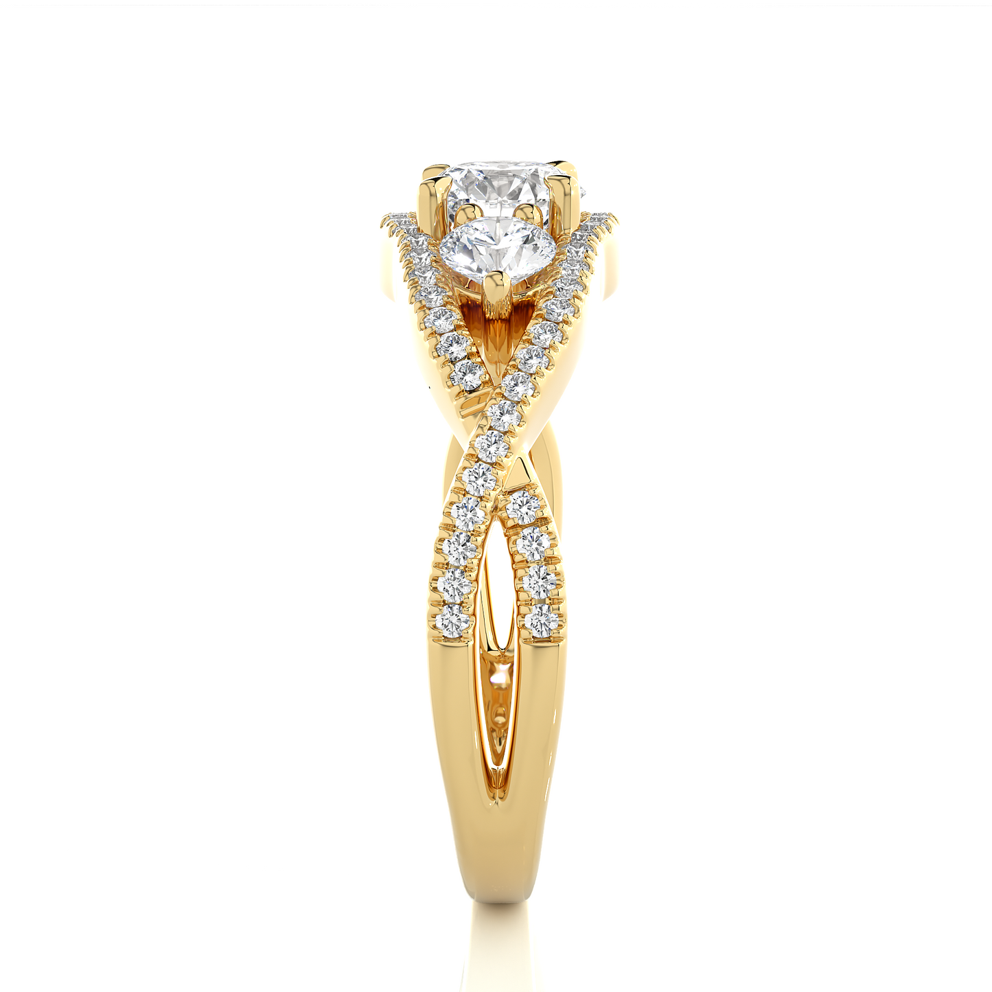 Triplet Side Stone Ring