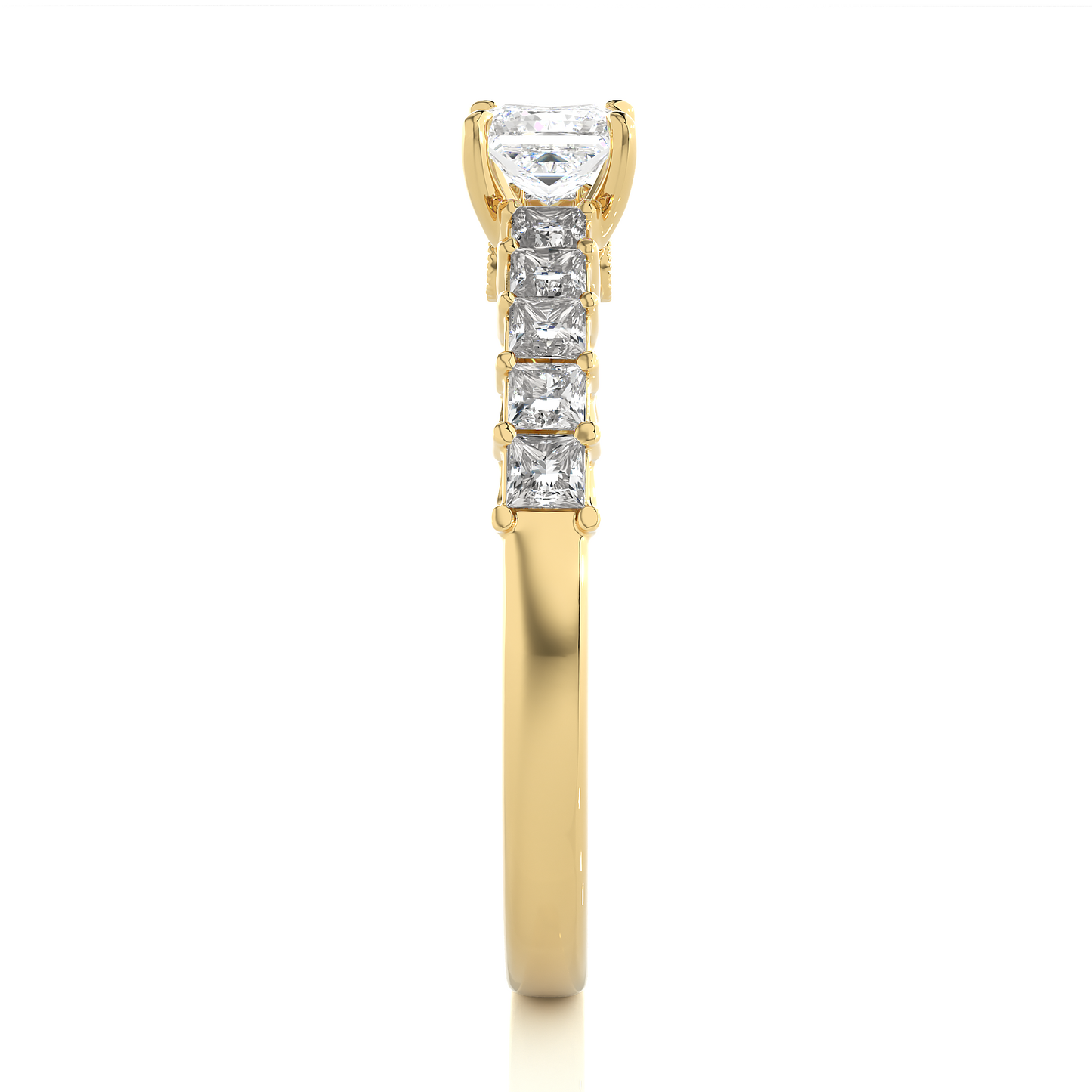 Monarch Princess Side Stone Ring