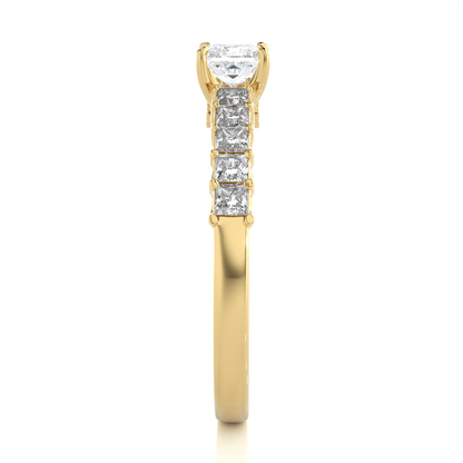 Monarch Princess Side Stone Ring