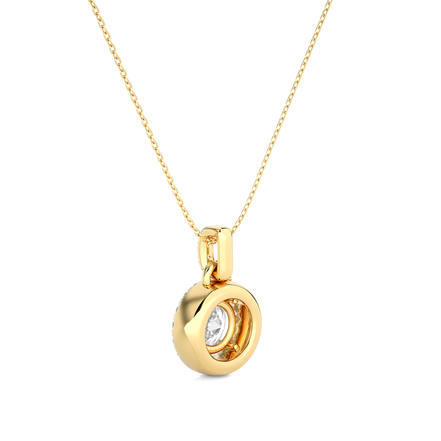 Lunessa Round Pendant With Halo With Chain