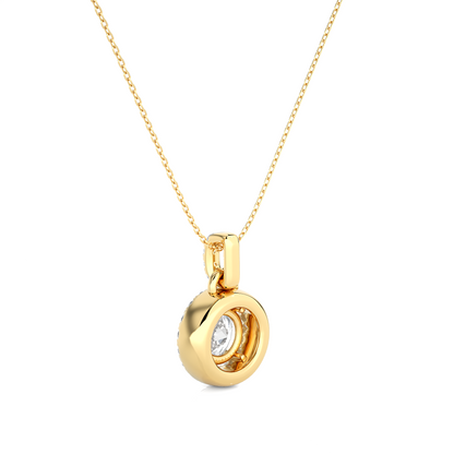 Lunessa Round Pendant With Halo With Chain