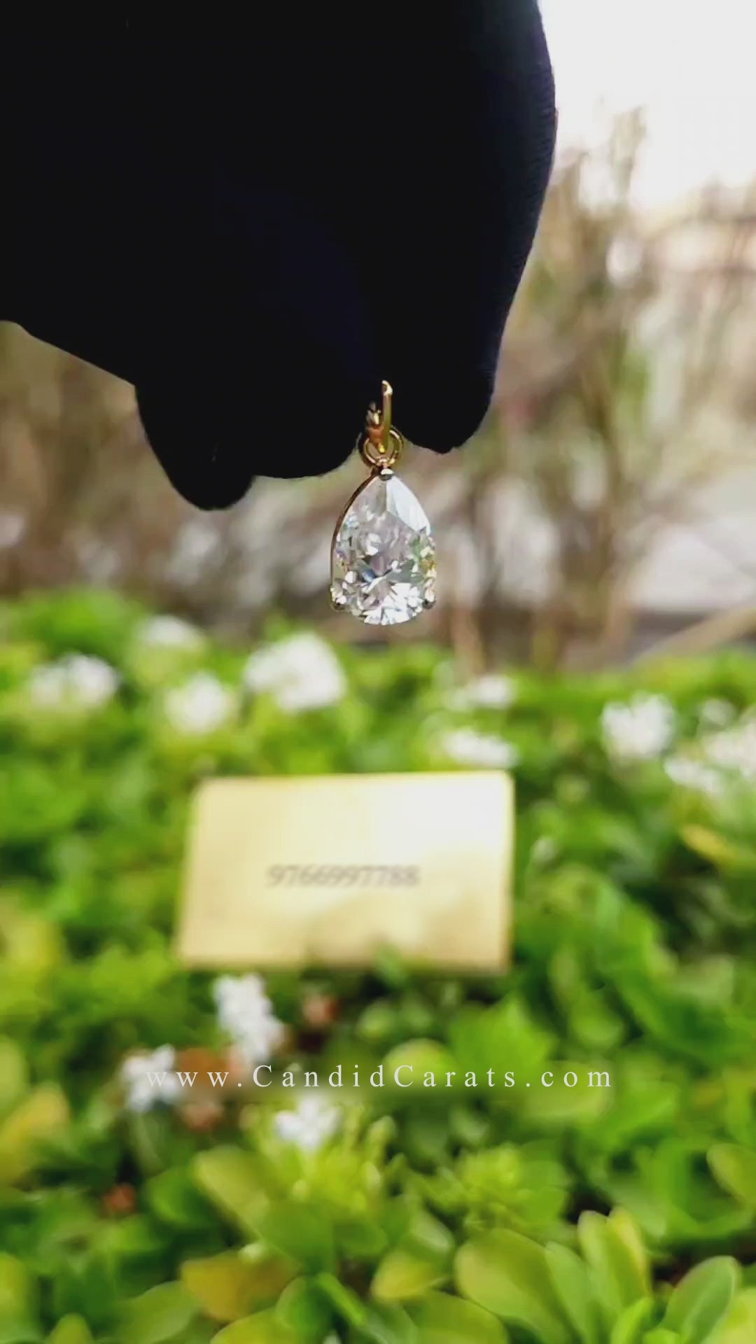 Load video: Pear Labgrown Pendant 3.50ct