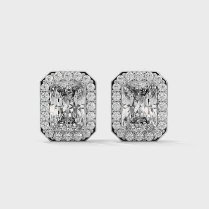 Elite Emerald Halo Earrings