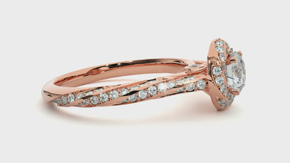 Swirling Solitare Ring