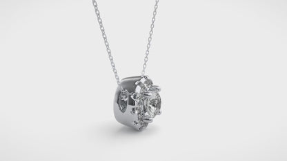 Classic Halo Pendant With Chain
