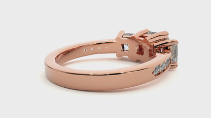 Three Stone Ring With Sides
