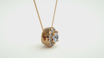 Classic Halo Pendant With Chain