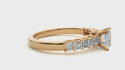 Monarch Princess Side Stone Ring
