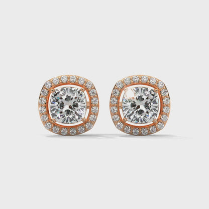 Crazy Cushion Halo Earrings
