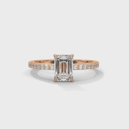 Elegant Emerald Side Stone Ring