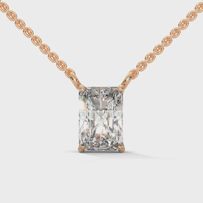 Veloura Emerald Cut Pendant With Chain