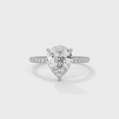 Celestial Pear Solitaire Ring
