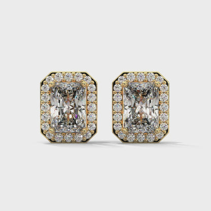 Elite Emerald Halo Earrings