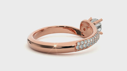 Curly Band Solitaire Ring