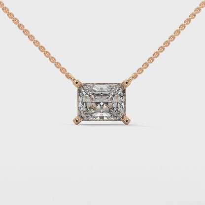 Sylore Emerald Cut Pendant With Chain