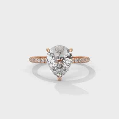Celestial Pear Solitaire Ring