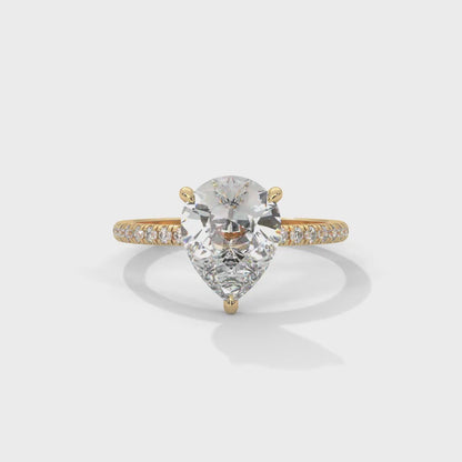 Celestial Pear Solitaire Ring