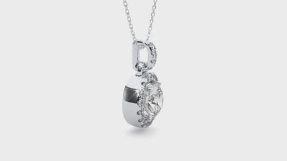 Lunessa Round Pendant With Halo With Chain