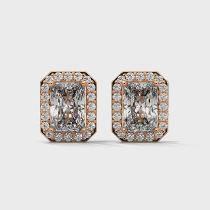 Elite Emerald Halo Earrings
