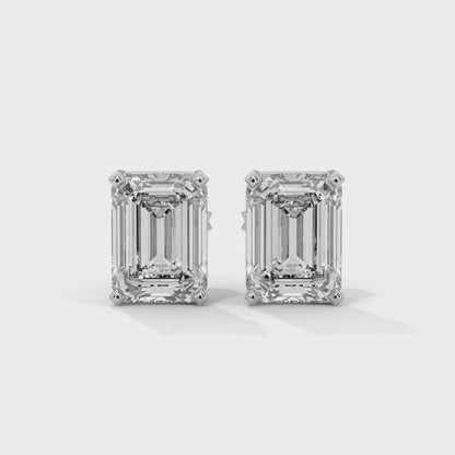 Althea Emerald Cut Stud Earrings