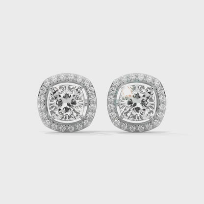 Crazy Cushion Halo Earrings
