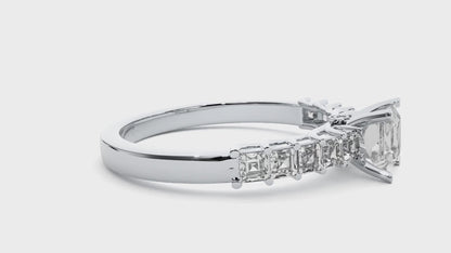 Monarch Princess Side Stone Ring