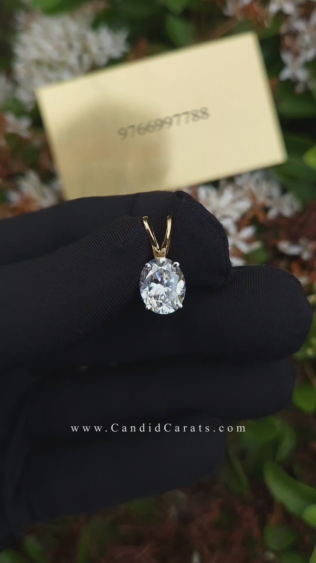 Load video: Oval Labgrown Pendant 2.50ct