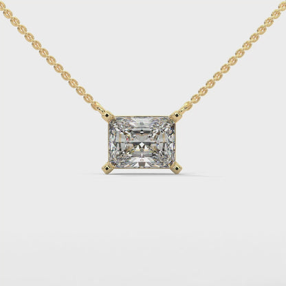Sylore Emerald Cut Pendant With Chain
