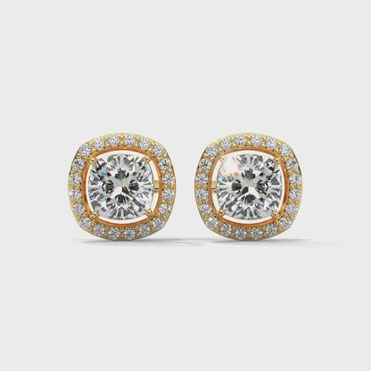 Crazy Cushion Halo Earrings