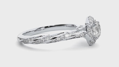 Swirling Solitare Ring