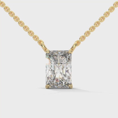 Veloura Emerald Cut Pendant With Chain