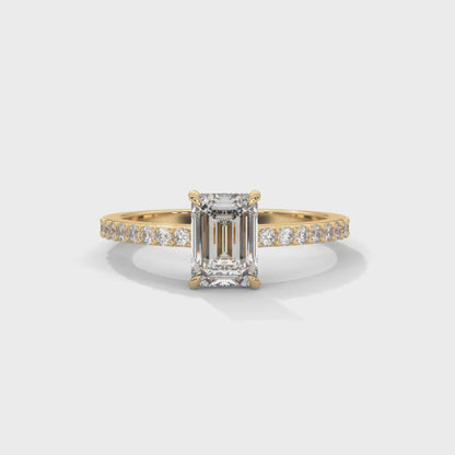 Elegant Emerald Side Stone Ring