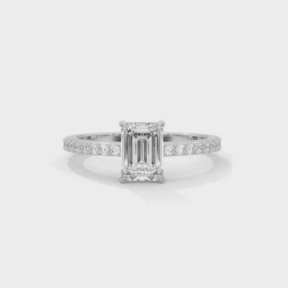 Elegant Emerald Side Stone Ring