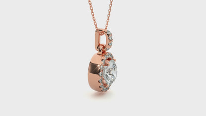 Lunessa Round Pendant With Halo With Chain