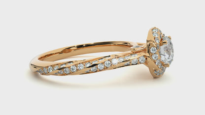 Swirling Solitare Ring