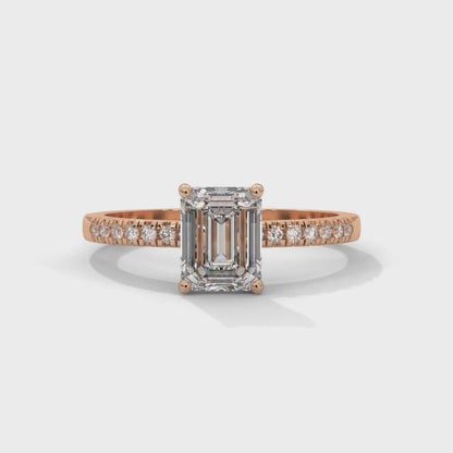 Serene Emerald Cut Side Stones Ring