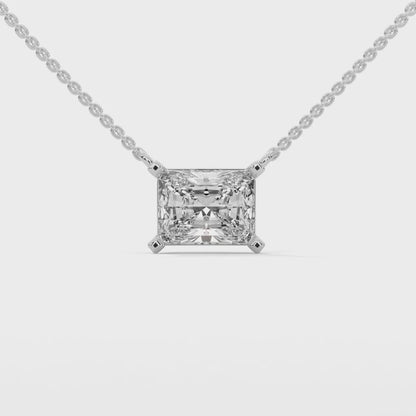 Sylore Emerald Cut Pendant With Chain