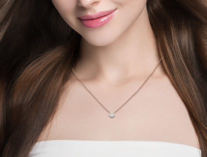 Classic Halo Pendant With Chain